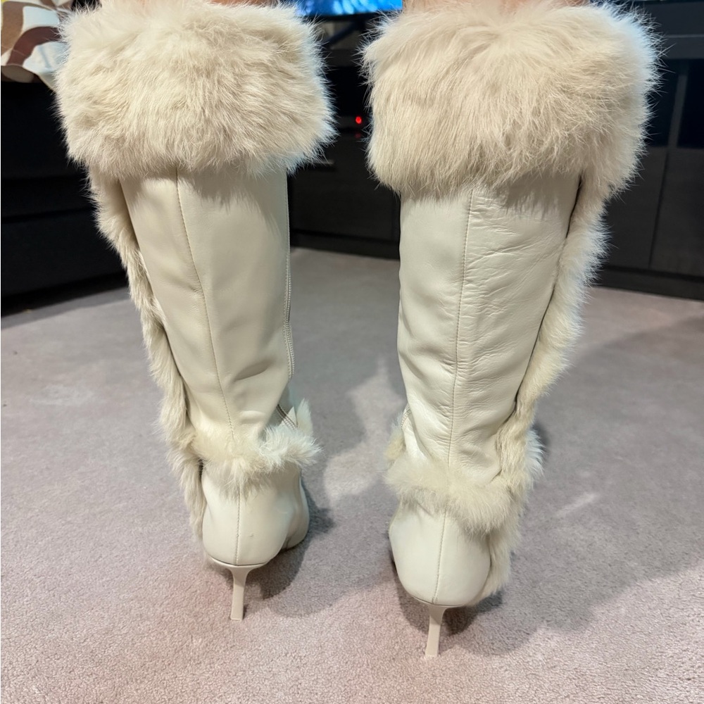 Vintage Winter White leather & fur - Picture 8 of 14